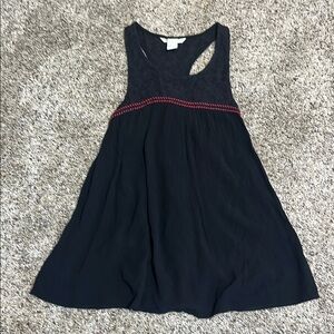 Black Sleeveless top with Red Accents